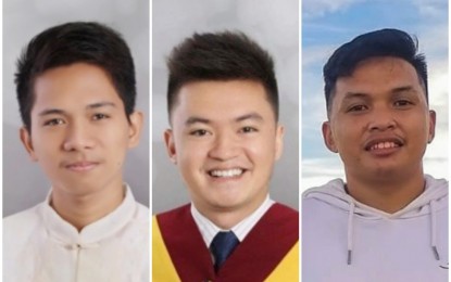 <p><strong>MECHANICAL ENGINEERS</strong>. Photo shows (from left) University of Cebu's Mark Allen Gabutero and Louie Genobiagon de los Santos who placed 2nd and 10th, and Ralph Tusoy Ecat of Bohol Island State University in Tagbilaran City who placed 4th in the February 2022 mechanical engineering licensure examination. This year's 1st placer is Mark Anthony Arcayan, a graduate of the Visayas State University in Baybay City, Leyte. <em>(Photos from FB)</em></p>