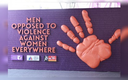 <p><strong>NO TO VIOLENCE.</strong> The Quezon City government launches MOVE (Men Opposed to Violence Against Women) at the city hall grounds on Monday (March 7, 2022). It is part of the city's Women’s Month celebrations and emphasizes that it will protect female rights at all costs. <em>(Photo courtesy of QC Government Facebook)</em></p>