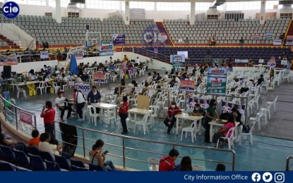 <p><strong>VACCINATION</strong>. Tacloban residents inside the Astrodome, the city's mega vaccination center in this Feb. 14, 2022 photo. The Department of Health is eyeing to administer Covid-19 vaccines to 80,000 individuals in Eastern Visayas during the fourth round of three-day National Vaccination Days from March 10 to 12. <em>(Photo courtesy of Tacloban city government)</em></p>