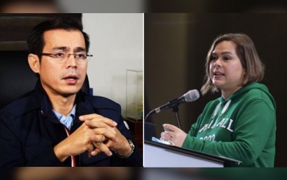 <p>Presidential aspirant Francisco "Isko Moreno" Domagoso and Vice-presidential candidate Sara Duterte</p>