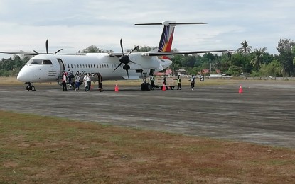 <p><strong>FLY TO ANTIQUE.</strong> Philippine Airlines (PAL), the lone air carrier servicing Antique province, will now increase its number of flights from the Ninoy Aquino International Airport (NAIA) to Antique Airport in San Jose de Buenavista from once to three times a week this March. Antique Governor Rhodora J. Cadiao said in an interview Wednesday (March 9, 2022) that this will spur the economy of the province with tourists and other people from Metro Manila coming in. <em>(PNA photo by Annabel Consuelo J Petinglay)</em></p>