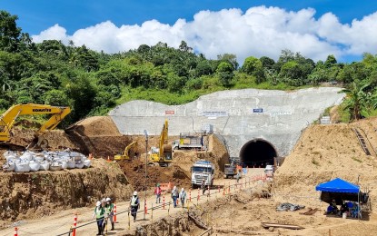 <p><strong>FIRST IN PH.</strong> Progress at the Davao City bypass construction project as of the Feb. 16, 2022 Facebook post of the Davao City Planning and Development Office. This 2.3-kilometer project will be the first long-distance mountain tunnel in the country and is designed by Japanese experts to have better seismic resiliency. <em>(Photo courtesy of Davao City Planning and Development Office)</em></p>
