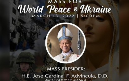 Manila archbishop to lead Mass for peace, Russia’s conversion