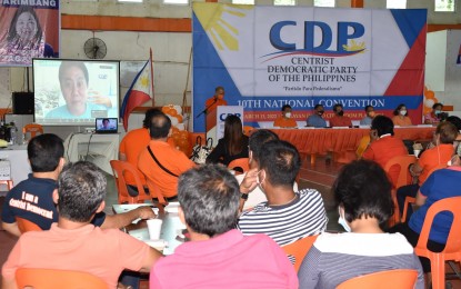 <p><strong>MEETING.</strong> Members of the Centrist Democratic Party (CDP) hold their 10th National Convention in Cagayan de Oro City on Sunday (March 13, 2022). During the event, the party's head, Rep. Rufus Rodriguez, announced his support for Vice President Leni Robredo as the next president of the country and Davao City Mayor Sara Duterte as the next vice president. <em>(Photo from Rep. Rufus Rodriguez's FB page)</em></p>