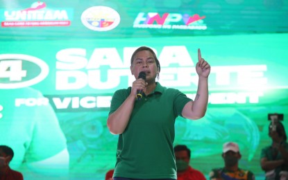<p>Vice presidential candidate and Davao City Mayor Sara Duterte <em>(File photo)</em></p>