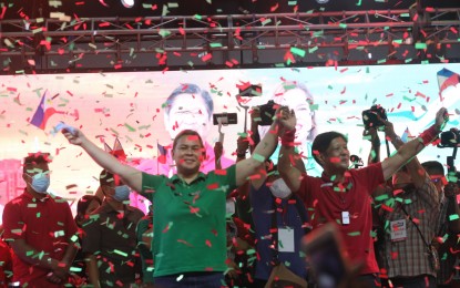 <p>Presidential candidate Bongbong Marcos and running mate Sara Duterte <em>(File photo)</em></p>