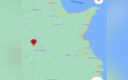 <p>Google map of San Miguel town, Surigao del Sur.</p>