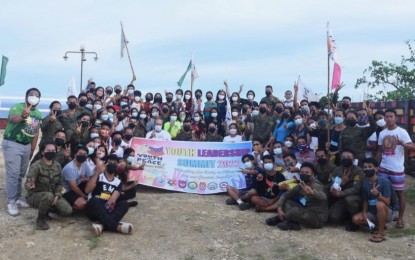 <p><strong>NATION-BUILDING.</strong> Photo shows the 66 youth leaders in San Francisco, Camotes Island in Cebu province after their Youth Leadership Summit on March 9-11, 2022. Philippine Army's 3rd Infantry Division deputy public affairs officer Capt. Elma Grace Abulencia said on Tuesday (March 15, 2022) the AFP will continue to engage the millennials on pressing issues concerning them and the Philippine society. <em>(Photo courtesy of 3ID PAO)</em></p>