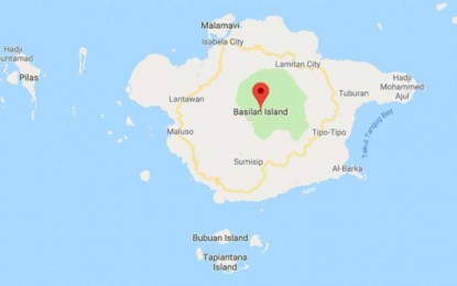 <p>Google map of Basilan Island province.</p>