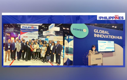 <p><strong>HEALTHCARE INFO MGT SERVICES</strong>. The Philippines concludes its participation in the Healthcare Information Management Systems Society Conference and Exhibition 2022 (HIMSS22) in Orlando, Florida held from March 14 to 17, 2022. Left photo shows the Philippine delegation to HIMSS22 and in the right photo is Trade Undersecretary Rafaelita Aldaba delivering her speech at the event.<em> (Photo courtesy of BOI)</em></p>