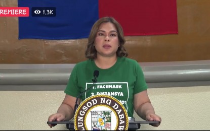 <p><strong>LAST SOCA. </strong>Davao City Mayor Sara Duterte-Carpio delivers her State of the City Address (SOCA) on Thursday (March 17, 2022) as she bids farewell to the Dabawenyos. She is the running-mate of presidential candidate Ferdinand Marcos Jr. (<em>Screengrab) </em></p>