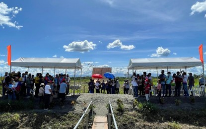 <p><strong>BREAKING GROUND.</strong> Provincial and local officials witness the groundbreaking ceremony of the 25-bed capacity infirmary at Barangay Casig-ang in Sto. Tomas, Davao del Norte on Tuesday afternoon (March 22, 2022). With a budget of PHP15 million for the building construction, the hospital will serve as a healthcare institution in the area that will also cater to patients from nearby towns.<em> (Photo courtesy of Sto. Tomas MIO)</em></p>