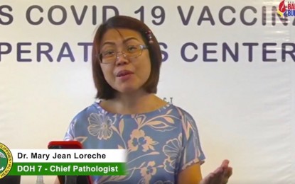 <p>Dr. Mary Jean Loreche, Department of Health (DOH)-Region 7 chief pathologist. <em>(Screengrab from VVOC video)</em></p>