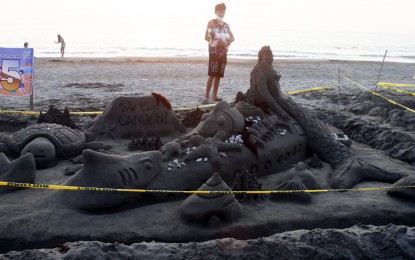 <p><strong>UNDER THE SEA.</strong> This sand sculpture featuring a little mermaid and the richness of the sea of Candon won this year's first sand sculpting competition in Ilocos Sur on Tuesday (March 29, 2022). Organized by the City Government of Candon, the activity forms part of its fiesta celebration.<em> (Photo by Leoncio Balbin Jr. )</em></p>