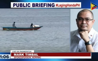 <p>NDRRMC spokesperson Mark Timbal <em>(Screengrab from Laging Handa briefing)</em></p>