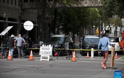 <p><strong>SACRAMENTO SHOOTING.</strong> A road is closed near the site of a shooting in Sacramento, California in the US on Sunday (April 3, 2022). Six people were killed and at least nine others were wounded in a shooting in downtown Sacramento, the capital city of the US state of California, local police said Sunday.<em> (Photo by Li Jianguo/Xinhua)</em></p>