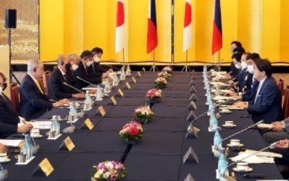 <p><strong>PH, JAPAN TALKS. </strong>Defense Secretary Delfin Lorenzana, Foreign Secretary Teodoro Locsin Jr., Japanese Foreign Minister Yoshimasa Hayashi, and Japanese Defense Minister Nobuo Kishi convene the first Japan-Philippines Foreign and Defense Ministerial Meeting (2+2) in Tokyo on April 9, 2022. <em>(Photo courtesy of Japanese MOFA) </em></p>