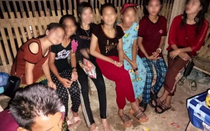 <p><strong>RESCUED AT SEA.</strong> Marine troops rescue Sunday (April 10, 2022) nine passengers, whose motorboat capsized off the waters of Barangay Tandu Bato, Luuk, Sulu. Seven of those rescued are minors. <em>(Photo courtesy of Joint Task Force Sulu)</em></p>