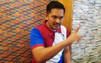 <p><strong>SUSTAINABILITY</strong>. Former Presidential Anti-Corruption Commission (PACC) chairperson Greco Belgica gestures during an interview in Tacloban City on Tuesday (April 12, 2022). He vowed to push for the sustainability of President Rodrigo Duterte’s anti-drug war in the next administration if he wins the Senate race. <em>(PNA photo by Sarwell Meniano)</em></p>