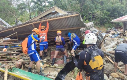 <p><strong>SEARCH, RESCUE OPS. </strong>The Philippine Air Force Tactical Operations Group (TOG) 8 personnel conduct search and rescue operations in areas affected by Tropical Depression Agaton. The PAF also helped in the delivery of relief goods in the areas. <em>(Photo courtesy of the PAF) </em></p>
