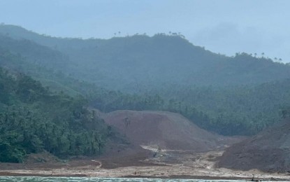 <p><strong>ENGULFED</strong>. The village of Pilar in Abuyog, Leyte buried by a massive landslide on Tuesday (April 12, 2022). At least 80 percent of the community was covered with debris. <em>(Photo courtesy of Elmar Andales)</em></p>