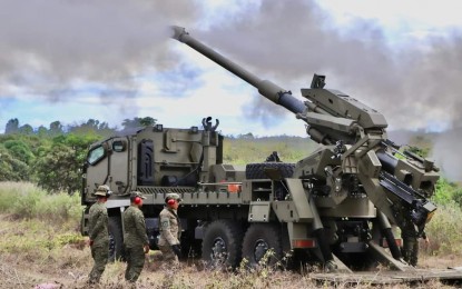 <p><strong>NEW HOWITZER.</strong> The Philippine Army has test-fired its Autonomous Truck Mounted Howitzer System (ATMOS) 155mm/52 caliber self-propelled artillery pieces from April 6-8 at the Fort Magsaysay Military Reservation Area in Palayan City, Nueva Ecija. The Army received 12 ATMOS howitzer units in December 2021 from Israeli defense company Elbit Systems.  <em>(Photo courtesy of Army Artillery Regiment)</em></p>