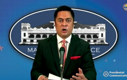 <p>Acting presidential spokesperson and Communications Secretary Martin Andanar <em>(Screengrab from Radio Television Malacañang)</em></p>