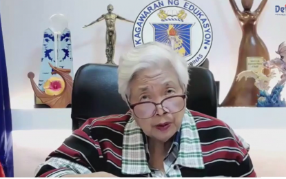 <p><strong>TALK SHOWS</strong>. Education Secretary Leonor Briones says it is dangerous to draw a conclusion from talk shows regarding the quality of learners' intelligence, in a virtual press briefing on Tuesday (April 19, 2022). The Department of Education also noted that trivia games should not be the sole indicator of the knowledge of 21st-century learners. <em>(Screengrab)</em></p>