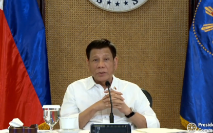 <p><strong>ARMED GUARDS</strong>. President Rodrigo R. Duterte calls on the May 9 elections candidates to “limit” the number of their armed guards during his weekly Talk to the People on Monday night (April 18, 2022). Duterte said those who fear for their safety could raise their concerns to the police or military.<em> (Screengrab from PCOO/RTVM)</em></p>