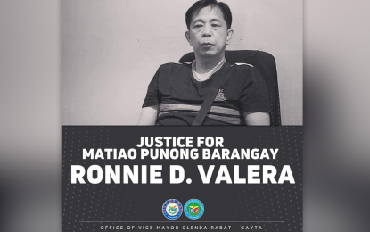 <p>A Facebook post by the Mati City government demands justice for Barangay Matiao Chairperson  Ronnie Valera, who was shot by an assailant inside his residence on April 13, 2022.</p>
