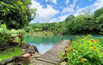 <p><strong>NATURE’S HAVEN</strong>. The boating lagoon at the provincial government-owned Mambukal Resort and Wildlife Sanctuary in Murcia, Negros Occidental. Starting April 20, 2022, the resort-sanctuary has been reopened to the summer crowd for the first time in two years. <em>(Photo courtesy of Negros Occidental Provincial Tourism Division)</em></p>