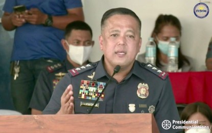 <p>Philippine National Police (PNP) Deputy Chief for Administration Lt. Gen. Rhodel Sermonia. <em>(Screengrab from RTVM video)</em></p>