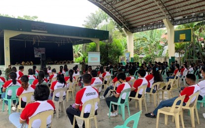 <p><strong>AWARENESS DRIVE.</strong> The Philippine Army’s 91st Infantry Battalion (91IB) conducts lectures to students of the Wesleyan University-Philippines in Maria Aurora, Aurora province on the infiltration of communist terrorist groups (CTGs) into the youth sector in this undated photo. The initiative aims to prevent the youth from being recruited by CTGs. <em>(Photo courtesy of the Army's 91IB)</em></p>