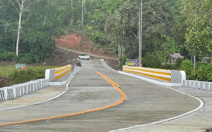 <p><strong>BRIDGE COMPLETED.</strong> The newly-completed Cadayona Bridge that links Tagoloan, Lanao del Sur, and Talakag, Bukidnon. In a statement Friday (April 22, 2022), the Lanao del Sur provincial government hailed the importance of the bridge in the economic development of Northern Mindanao and the Bangsamoro Autonomous Region in Muslim Mindanao.<em> (Photo courtesy of Lanao del Sur provincial government)</em></p>
