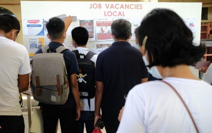 <p><strong>JOB FAIR.</strong>  A recent in-person job fair organized by the Department of Labor and Employment Ilocos regional office this year. The agency will again hold simultaneous job fairs in the region on May 1, 2022. <em>(Photo courtesy of DOLE Ilocos Region)</em></p>