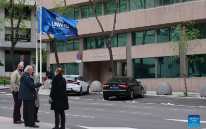 <p><strong>UNWTO MEMBERSHIP.</strong> Photo taken on April 27, 2022 shows the headquarters of the World Tourism Organization (UNWTO) in Madrid, Spain. The UNWTO confirmed here on Wednesday that Russia had announced its intention to withdraw from the organization. <em>(Xinhua/Meng Dingbo)</em></p>