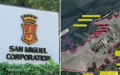 <p><strong>POWER PLANT</strong>. Infographic shows the trademark and tradename of San Miguel Corporation and the proposed site development of the conglomerate's liquefied natural gas-powered power plant in Lapu-Lapu City. Mayor Junard Chan on Thursday (April 28, 2022) said SMC will invest PHP60 billion for the construction of the power plant, which is also expected to generate local employment. <em>(Infographics taken from Mayor Junard Chan's Facebook account)</em></p>