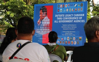 <p><strong>DUTERTE LEGACY CARAVAN.</strong> Various government services are offered to the people through the simultaneous conduct of the Duterte Legacy caravan via convergence of all government agencies on Sunday (May 1, 2022). The caravan aims to inform the public about the government’s programs, policies, accomplishments, and efforts to bring about real change to the lives of the Filipino people. It also intends to bring basic services of the government to the grassroots level. <em>(Photo courtesy of DPWH Region 3)</em></p>