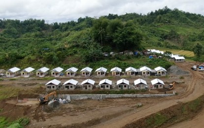 <p><strong>RESETTLEMENT SITE</strong>. Construction is ongoing for the housing units intended for Indigenous Peoples (IP) affected by the government’s over PHP11 billion Jalaur River Multi-Purpose Project Stage II (JRMP II) in Calinog, Iloilo. As of end of March 2022, the IP housing project situated in Sitio Agburi, Barangay Cahigon is 55.33 percent complete. <em>(Photo courtesy of JRMP II PR Team)</em></p>