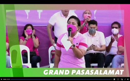 <p>Presidential candidate Vice President Leni Robredo in Iloilo City on Tuesday (May 3, 2022). <em> (Screengrab from VP Leni Robredo Facebook)</em></p>