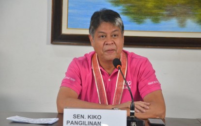 <p><strong>UNAFFECTED BY SURVEYS.</strong> Vice presidential aspirant Senator Francis 'Kiko' Pangilinan holds a press conference at the city mayor’s office conference room in Cagayan de Oro Wednesday (May 4, 2022). Pangilinan has remained confident of his chances at the polls. <em>(Photo courtesy of Kaabag Kami Facebook Page)</em><br /><!--/data/user/0/com.samsung.android.app.notes/files/clipdata/clipdata_bodytext_220504_163547_253.sdocx--></p>