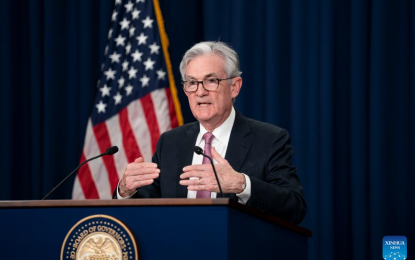<p><strong>SHARPEST RATE HIKE.</strong> U.S. Federal Reserve Chair Jerome Powell attends a press conference in Washington, D.C., the United States, on May 4, 2022. The U.S. Federal Reserve on Wednesday raised its benchmark interest rate by a half percentage point, marking the sharpest rate hike since 2000, as it takes more aggressive steps to rein in the highest inflation in four decades. <em>(Xinhua/Liu Jie)</em></p>