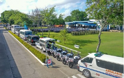 <p><strong>DEPLOYED</strong>. Gov’t forces showcase their assets during the simultaneous multi-agency send-off and turnover ceremonies at the Camp Gen. Martin Teofilo B. Delgado in Iloilo City on Wednesday (May 4, 2022). Over 15,000-strong force of the Philippine National Police, Philippine Army, and the Philippine Coast Guard will secure Western Visayas during the May 9 elections. <em>(Photo courtesy of PRO6 Regional Public Information Office)</em></p>