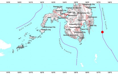 <p>The quake's epicenter <em>(From Phivolcs' website</em>)</p>