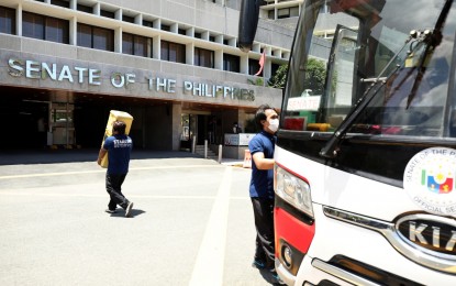 <p><strong>ALL SET.</strong> The Senate conducts a dry run on receiving Certificates of Canvass and election returns for President and Vice President on Wednesday (May 4, 2022). The actual proceedings will be shown live on the official YouTube account of the Senate. <em>(Photo courtesy of Senate PRIB)</em></p>