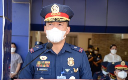 <p><strong>‘NO’ TO PARTISAN POLITICS</strong>. Head of the Central Luzon police, Brig. Gen. Matthew P. Baccay, leads the deployment of 9,572 police personnel throughout the region to help address election-related incidents and security problems, on May 4, 2022. On Friday (May 6, 2022), Baccay reminded police officers to stay apolitical during the election. <em>(Photo by PRO-3)</em></p>