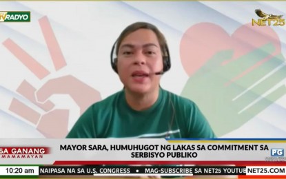 <p>Vice-presidential candidate Sara Duterte (<em>Screengrab from NET25</em>)</p>