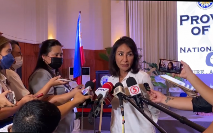 <p><strong>HOPE FOR UNITY</strong>. Incumbent Governor Gwendolyn Garcia faces the Cebu media after her proclamation as the winner on Tuesday night (May 10, 2022). Garcia said the hope of the Filipinos for unity and continuity in the gains of the Duterte administration resulted in the overwhelming support for the BBM-Sara tandem. <em>(Screengrab from Cebu Capitol PIO video)</em></p>