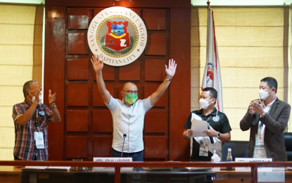 <p><strong>PROCLAIMED.</strong> Former Zamboanga del Norte first district Rep. Seth Frederick Jalosjos is proclaimed as Dapitan City mayor-elect Tuesday (May 10, 2022). Jalosjos prevailed over an old political foe, Zamboanga del Norte Gov. Roberto Uy, by a margin of 5,895 votes.<em> (Photo lifted from Seth Frederick Jalosjos' Facebook account)</em></p>