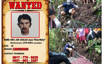 <p><strong>KILLED, BURIED.</strong> A former communist rebel reveals to the military that Eric Jun Casilao, a New People's Army leader (facial composite on the left), killed and buried late last month a comrade Crispin Rollon because the latter was slowing down their escape from government forces. Rollon’s cadaver was exhumed Wednesday (May 11, 2022) in Barangay Andap, New Bataan, Davao de Oro.<em> (Photo courtesy of 10ID)</em></p>